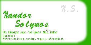 nandor solymos business card